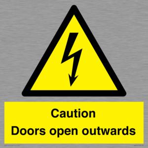 Caution Doors open outwards